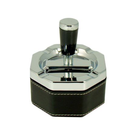 Ashtray Octagonal Spinning PVC Base - Black