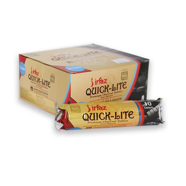 Irfaz Quick-lite 33mm Hookah Hubbly Bubbly Coals - 80 Piece