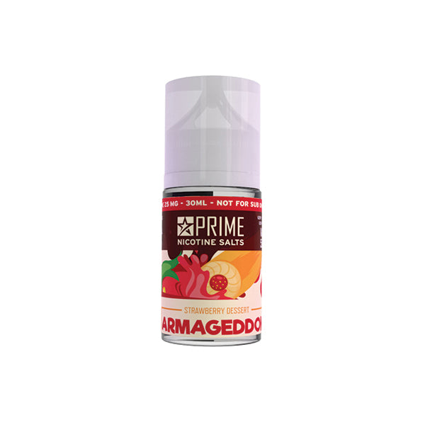 30ml Prime Nicotine Salts Vape Juice 25MG - Strawberry Dessert Armaged 30ml Prime Nicotine Salts Vape Juice 25MG - Strawberry Dessert Armaged