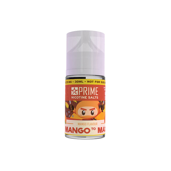 30ml Prime Nicotine Salts Vape Juice 25MG - Mango to the Max 30ml Prime Nicotine Salts Vape Juice 25MG - Mango to the Max