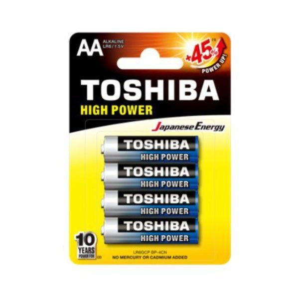 Toshiba Size AA High Power Alkaline Batteries - 4 Pack