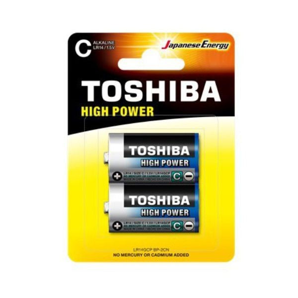 Toshiba Size C High Power Alkaline Batteries - 2 Pack