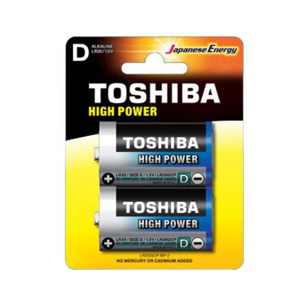 Toshiba Size D High Power Alkaline Batteries - 2 Pack