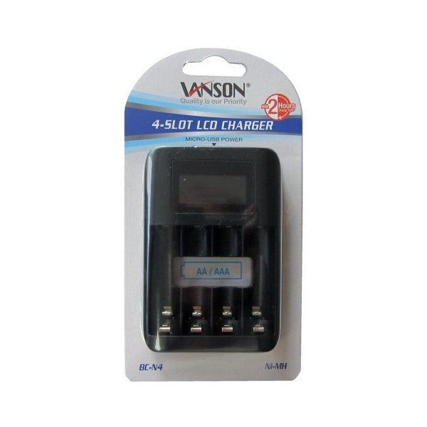 Vanson Ni-MH 4 Slot Battery Charger for AA and AAA