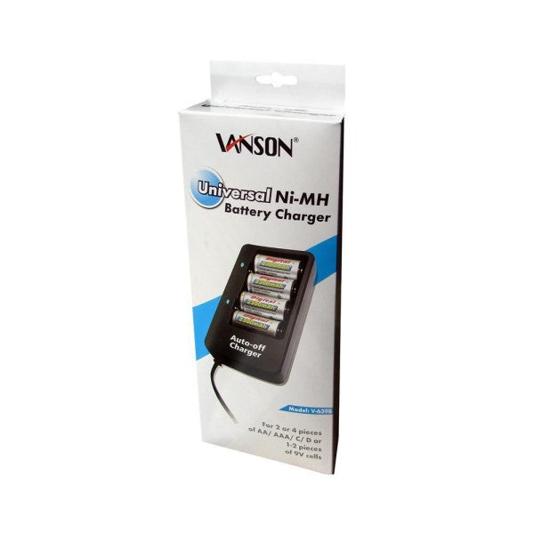 Vanson Universal Ni-MH Battery Charger for AA, AAA, C, D and 9V