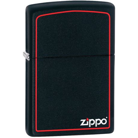 Zippo Regular Lighter - Black with Zippo-Border