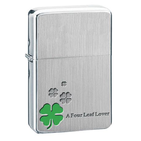 Zorro Lighter Brushed Chrome Clover