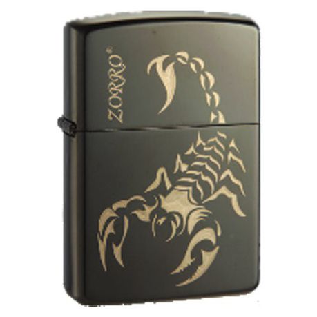 Zorro Lighter High Polished Gun Metal Scorpion
