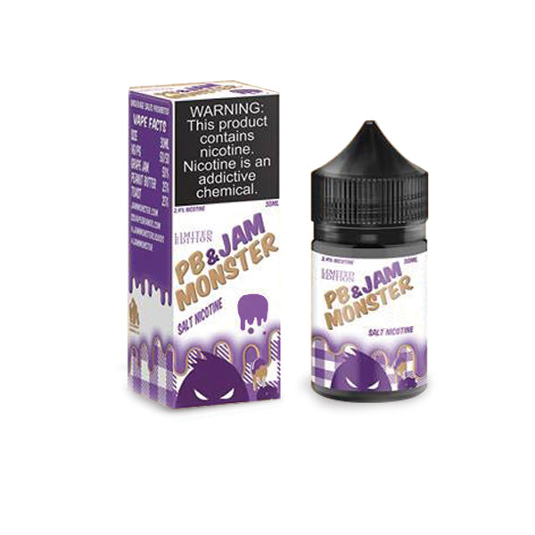 30ml Jam Monster PB & Jam Grape Salt Nic Vape Juice