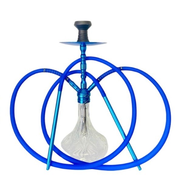 Hubbly Bubbly Amaren Premium Vintage Glass Hookah Large – 2 Pipes (PIP088- LBNAL7-2) Black
