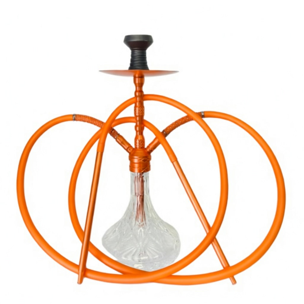 Hubbly Bubbly Amaren Premium Vintage Glass Hookah Large – 2 Pipes (PIP088- LBNAL7-2) Black