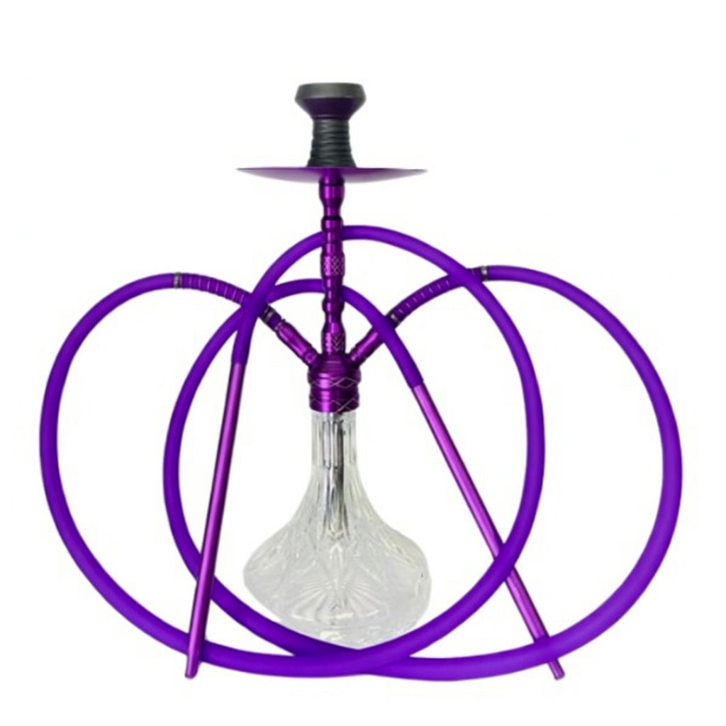 Hubbly Bubbly Amaren Premium Vintage Glass Hookah Large – 2 Pipes (PIP088- LBNAL7-2) Black