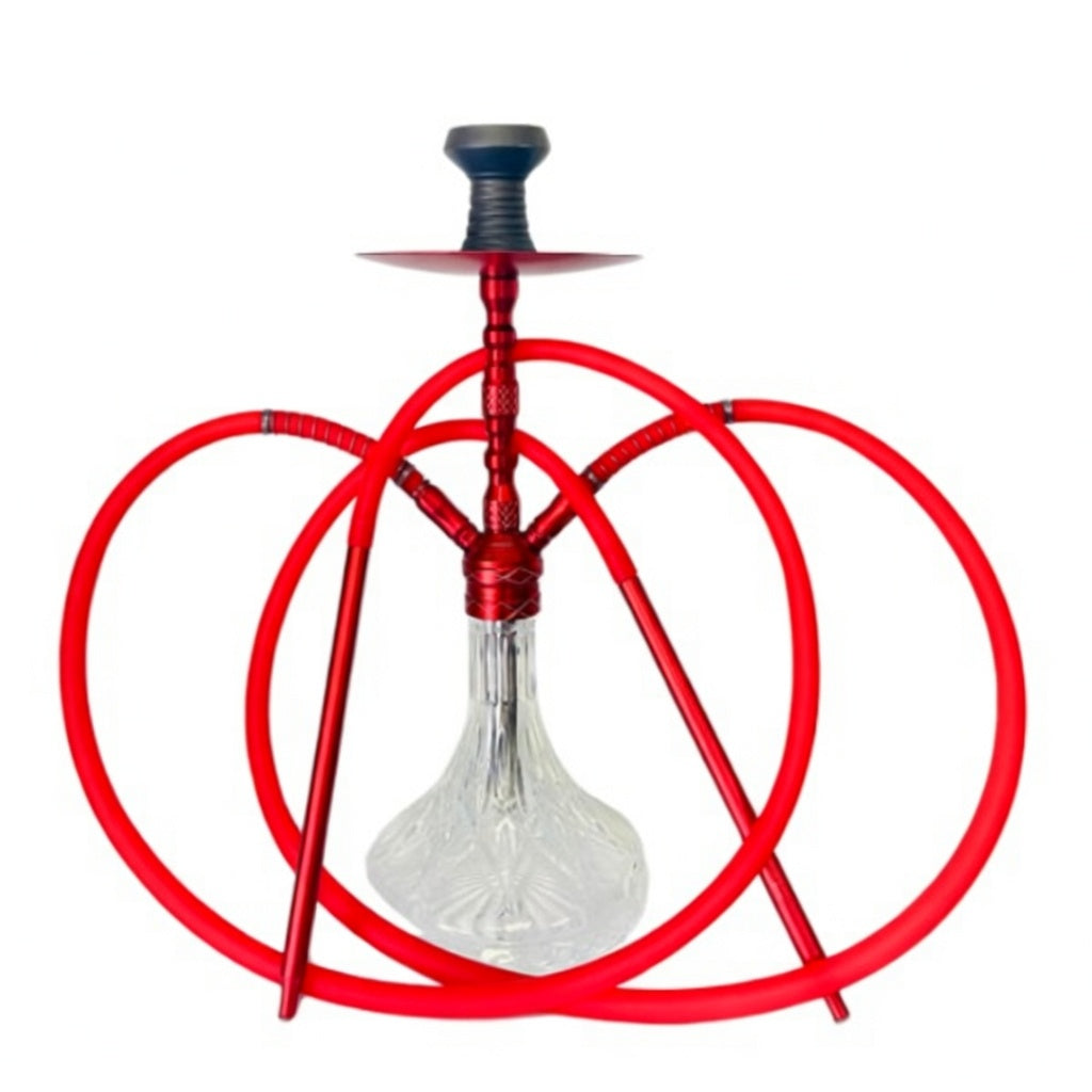 Hubbly Bubbly Amaren Premium Vintage Glass Hookah Large – 2 Pipes (PIP088- LBNAL7-2) Black