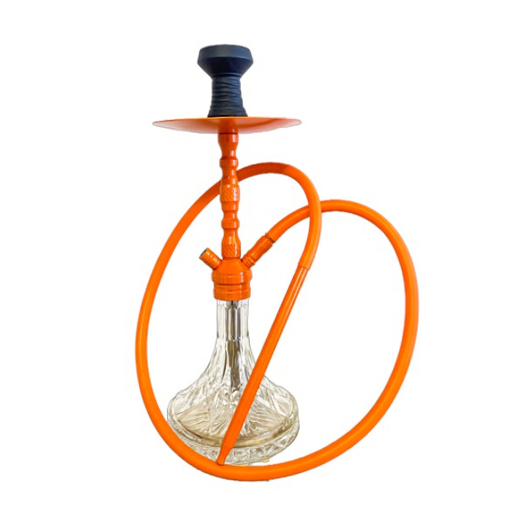 Hubbly Bubbly Amaren Premium Vintage Glass Hookah Large – 1 Pipe (PIP087-LBNALT7) Orange