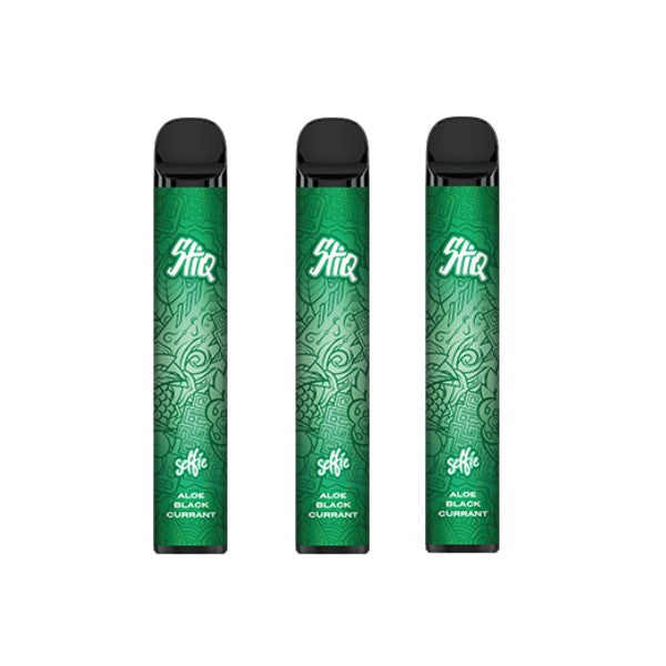 Selfie Stiq Disposable Vape Bar 2500 Puff - Aloe Blackcurrant - 0mg -3 Pack