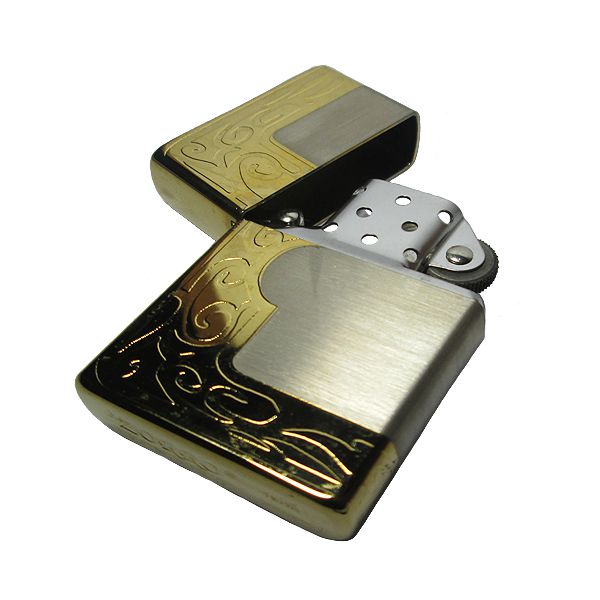 Zorro Lighter - Gold Two Tone Etched